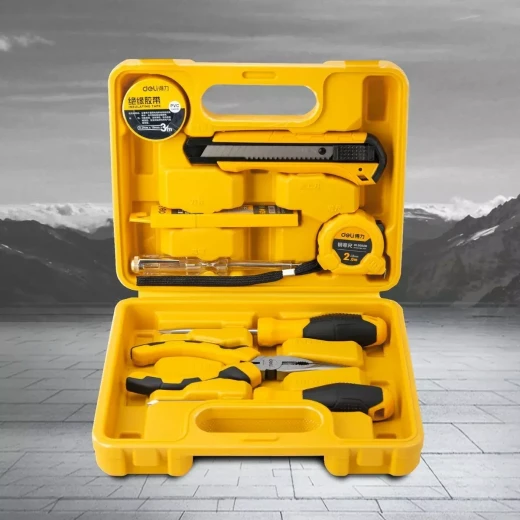 Deli Tools 8 Piece Household Tool Set with Ergonomic Handles, Yellow Color, Ideal for Home Repairs and DIY Projects - Deli - Image 7