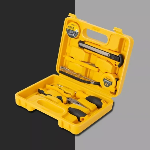 Deli Tools 8 Piece Household Tool Set with Ergonomic Handles, Yellow Color, Ideal for Home Repairs and DIY Projects - Deli - Image 5