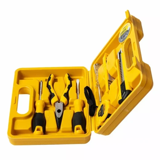 Deli Tools 8 Piece Household Tool Set with Ergonomic Handles, Yellow Color, Ideal for Home Repairs and DIY Projects - Deli - Image 3