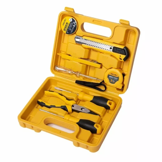 Deli Tools 8 Piece Household Tool Set with Ergonomic Handles, Yellow Color, Ideal for Home Repairs and DIY Projects - Deli - Image 2