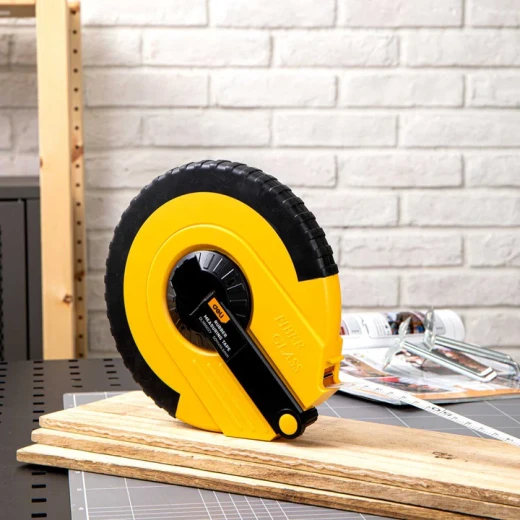 Deli Long Tape Measure 50m EDL9850ZY, Durable Fiber Blade, Metric and Imperial - Deli - Image 5