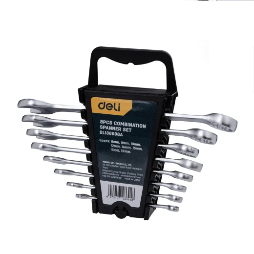 Deli 8PCS Combination Spanner Set 6-19mm Chrome Plated CrV Hand Tools Deli 8PCS Combination Spanner Set 6-19mm Chrome Plated CrV Hand Tools