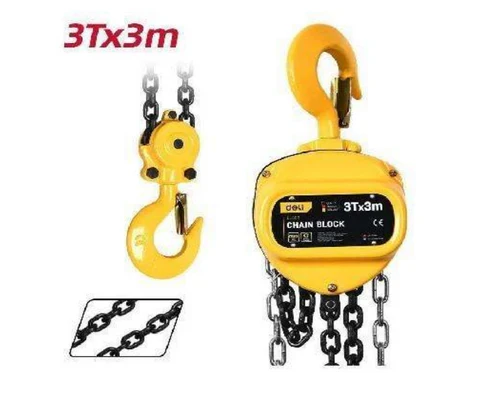 Deli Heavy Duty Manual Chain Hoist 3 Ton 3 Meter Lift EDL303 - Deli