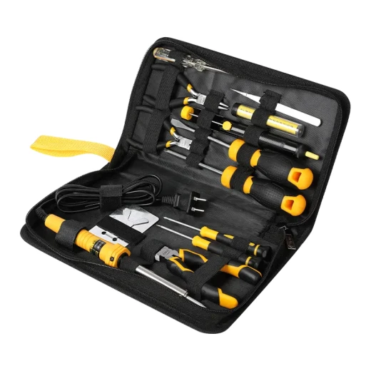 Deli 13 Piece Electrician Tool Set, Complete Home Repair Kit, Cloth Bag Deli 13 Piece Electrician Tool Set, Complete Home Repair Kit, Cloth Bag