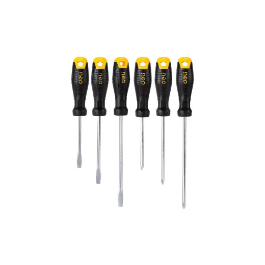 Deli 6 Piece Screwdriver Set Alloy Steel Slotted and Phillips Head Precision Screwdrivers for Home and Professional Use Durable Construction with Comfortable Grip 6-Piece Set Deli 6 Piece Screwdriver Set Alloy Steel Slotted and Phillips Head Precision Screwdrivers for Home and Professional Use Durable Construction with Comfortable Grip 6-Piece Set