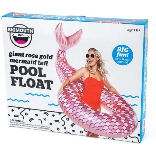 BigMouth Inc Giant Rose Gold Mermaid Tail Pool Float 5 Feet Long Inflatable for Adults and Children 188cmX122cmX94cm (LxWxH) - BigMouth Inc. - Image 2