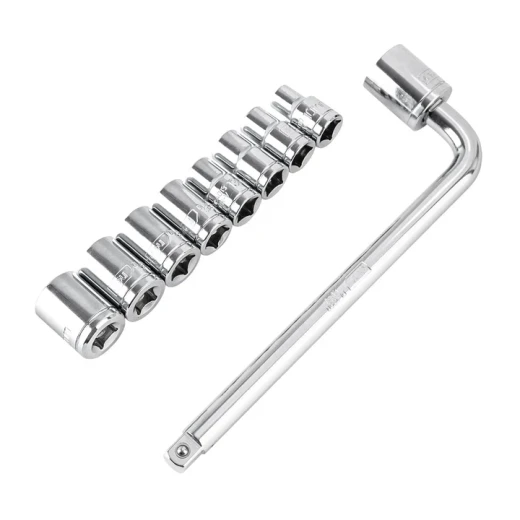 Deli Socket Set 10 Piece 1/4 Inch Cr V Steel Automotive Repair Kit - Deli - Image 2