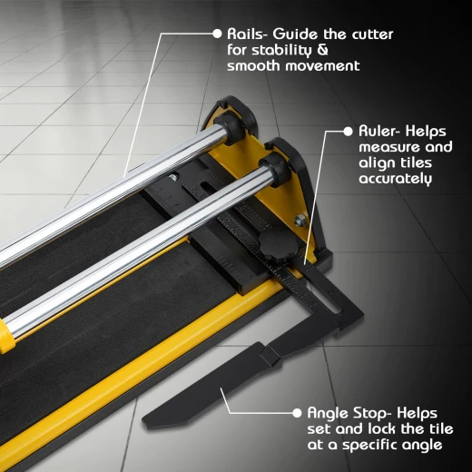 Deli 24 Inch Manual Tile Cutter, 12mm Cutting, Porcelain and Ceramic Tile - Deli - Image 3