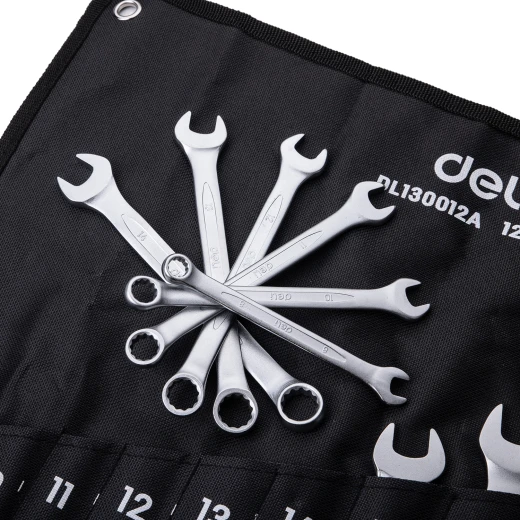 Deli Combination Wrench Set EDL130012A, Carbon Steel, 12-Piece, Metric Sizes Deli Combination Wrench Set EDL130012A, Carbon Steel, 12-Piece, Metric Sizes
