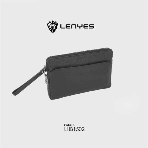 Lenyes LHB1502 Leather Legend Series Lock Code Handbag Elegant Structured Ostrich Pattern Finish Lenyes LHB1502 Leather Legend Series Lock Code Handbag Elegant Structured Ostrich Pattern Finish