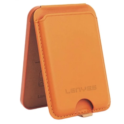 حامل بطاقات لينيس LMW102 المغناطيسي للهواتف الذكية بني جلد PU فاخر حامل بطاقات لينيس LMW102 المغناطيسي للهواتف الذكية بني جلد PU فاخر