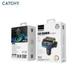 شاحن سيارة لينيس CA886 متعدد الوظائف مع بلوتوث 5.1، شحن سريع 38 واط PD+QC3.0، مكالمات بدون استخدام اليدين، وإضاءة محيطة - لينيس