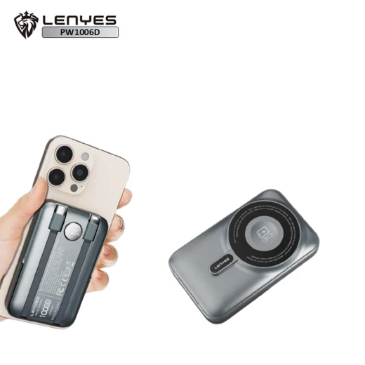باور بانك لينييس PW1006D لاسلكي مغناطيسي 10000 مللي أمبير شحن سريع PD 27 واط خرج MagSafe 15 واط مسند مدمج شاشة رقمية أسود باور بانك لينييس PW1006D لاسلكي مغناطيسي 10000 مللي أمبير شحن سريع PD 27 واط خرج MagSafe 15 واط مسند مدمج شاشة رقمية أسود