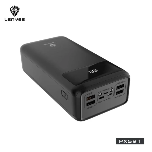 لينيس باور بانك محمول PX591D Pro بسعة 50000 مللي أمبير وشحن سريع بقوة 65 واط PD وشاشة LED رقمية لينيس باور بانك محمول PX591D Pro بسعة 50000 مللي أمبير وشحن سريع بقوة 65 واط PD وشاشة LED رقمية