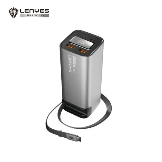 باور بانك لينيس PX2001D بسعة 20000 مللي أمبير، شحن سريع USB-C بقوة 100 واط، متوافق مع اللابتوب، كابل مدمج قابل للسحب، فضي باور بانك لينيس PX2001D بسعة 20000 مللي أمبير، شحن سريع USB-C بقوة 100 واط، متوافق مع اللابتوب، كابل مدمج قابل للسحب، فضي