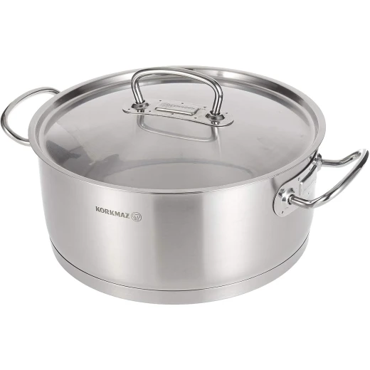 Korkmaz Stainless Steel Proline Cooking Pot Silver 28 cm 1.8 Liters Capacity Korkmaz Stainless Steel Proline Cooking Pot Silver 28 cm 1.8 Liters Capacity