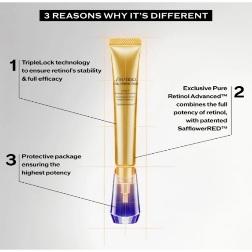 Shiseido Vital Perfection Intensive Wrinkle Spot Treatment A+ Advanced Retinol Care for Deep Wrinkles and Dark Spots 20mL - Shiseido - Image 3