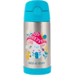 Stephen Joseph Double Wall Stainless Steel Insulated Water Bottle for Kids Toddlers with Straw BPA-Free 11.8 Ounces Mushroom - Stephen Joseph