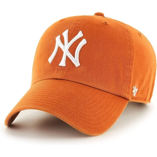 '47 Brand New York Yankees MLB Clean Up Baseball Cap for Men and Women Adjustable Cotton Orange '47 Brand New York Yankees MLB Clean Up Baseball Cap for Men and Women Adjustable Cotton Orange