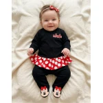 Minnie Mouse Baby Footed Sleepsuit, One-Piece Soft Baby Sleepsuit with Footed Design, Comfortable Newborn Sleepwear, Suitable for 0–3 Months, Ideal for Everyday Wear