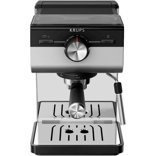 ماكينة إسبريسو كروبس أوثنتيك+ XP384E10 بقدرة 1450 واط وضغط 15 بار – آلة قهوة يدوية مع عصا تبخير للحليب، فضي ماكينة إسبريسو كروبس أوثنتيك+ XP384E10 بقدرة 1450 واط وضغط 15 بار – آلة قهوة يدوية مع عصا تبخير للحليب، فضي