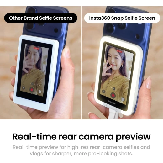 إنستا 360 Snap شاشة سيلفي مغناطيسية 4K للآيفون والأندرويد – شاشة لمس مع تحكم باللمس واتصال سلكي فوري - انستا 360 - Image 7