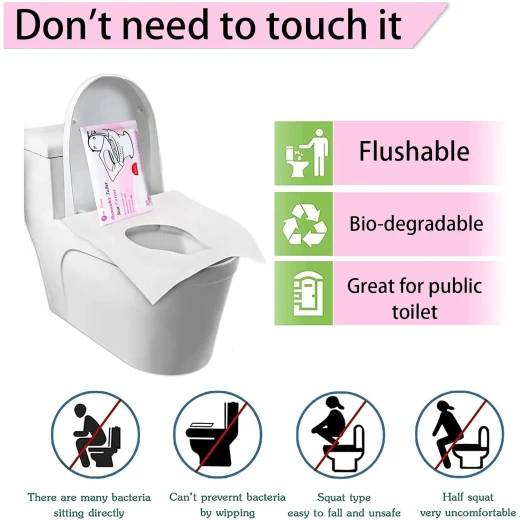 10PCS Disposable Dissolvable Toilet Seat Covers  Portable Emergency Seat Cushions for Travel, Business Trips, Camping & Public Restrooms - Image 4