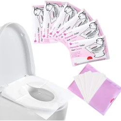 10PCS Disposable Dissolvable Toilet Seat Covers  Portable Emergency Seat Cushions for Travel, Business Trips, Camping & Public Restrooms