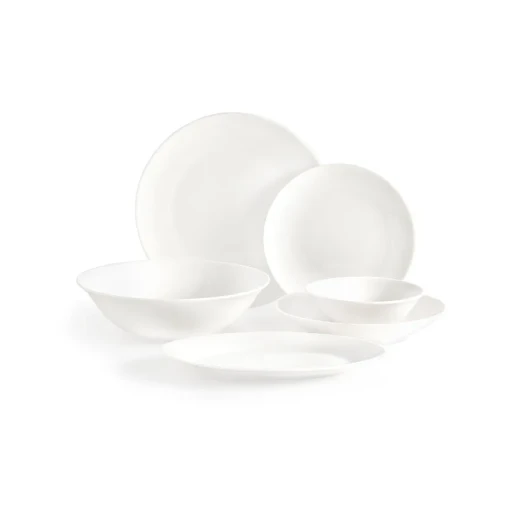 Madame Coco Helios 27 Piece Dinnerware Set for 6 Persons White New Bone China Elegant Dining Collection for Special Occasions and Everyday Use Madame Coco Helios 27 Piece Dinnerware Set for 6 Persons White New Bone China Elegant Dining Collection for Special Occasions and Everyday Use