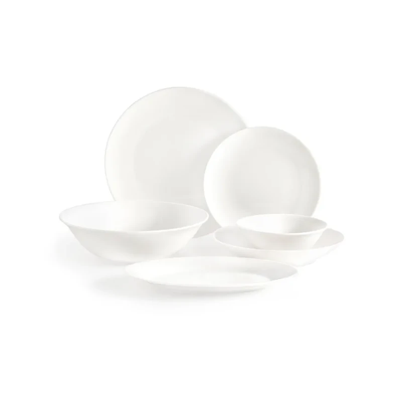 Madame Coco Helios 27 Piece Dinnerware Set for 6 Persons White New Bone China Elegant Dining Collection for Special Occasions and Everyday Use - Madame COCO
