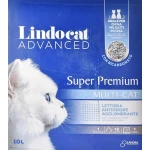 Lindocat Advanced Super Premium Multicat Cat Litter Unscented 10 Liters Natural White Bentonite Extra Strong Clumping - Lindocat