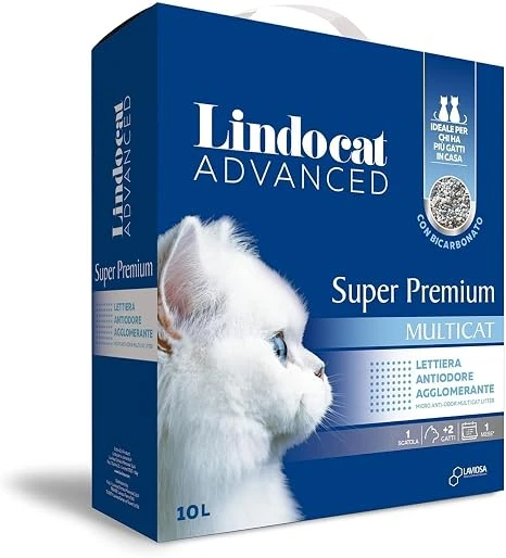 Lindocat Advanced Super Premium Multicat Cat Litter Unscented 10 Liters Natural White Bentonite Extra Strong Clumping - Lindocat - Image 2