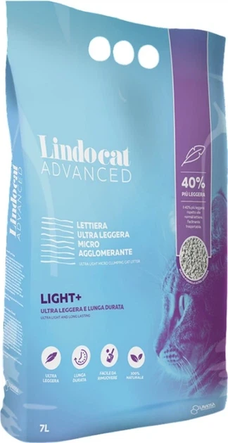 Lindocat Bentonite Cat Litter Clumping Odor Control Lavender and Argan Scent 5 Liters - Lindocat
