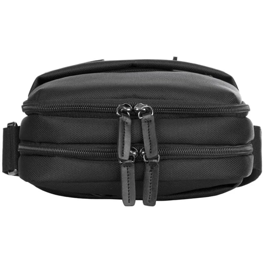 American Tourister Nobeltone Vertical Shoulder Bag Black Polyester Lightweight with Organizer and Adjustable Strap 5L Capacity - Image 4