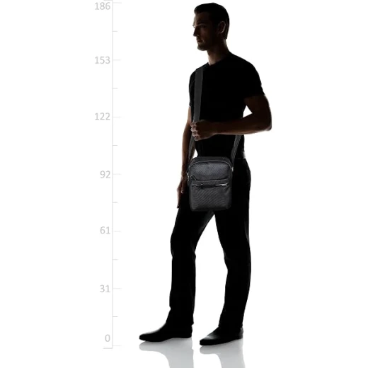 American Tourister Nobeltone Vertical Shoulder Bag Black Polyester Lightweight with Organizer and Adjustable Strap 5L Capacity - Image 2