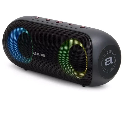 Aiwa BST-650 Portable Stereo Speaker Black 20W RMS Bluetooth 5.0 with HyperBass and RGB Lighting - Aiwa - Image 10