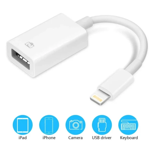 لينيس LENYES AX98 محول Lightning إلى USB | محول تحويل وتوصيل لأجهزة iPhone وiPad | نقل البيانات وربط الملحقات والأجهزة الطرفية بسهولة - لينيس - Image 2