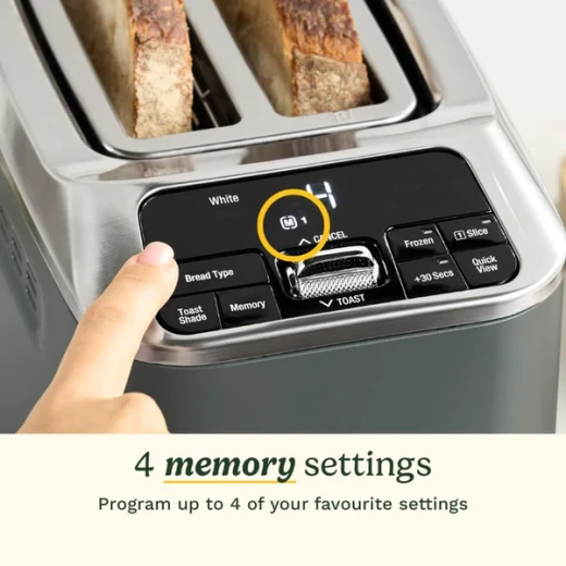 Cuisinart Smart Elite Motorized Digital 2 Slice Toaster Extra Long Slots QuickView Bagel Single Slice Defrost Denim Stainless Steel Finish - Cuisinart - Image 2