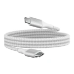 Belkin USB-IF Certified Braided 240W USB-C to USB-C Cable 1 Meter White for Fast Charging Laptops Tablets Smartphones - Belkin