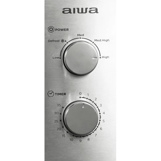 ميكروويف Aiwa MW-200SL بسعة 20 لتر وقوة 700 واط من الستانلس ستيل مع تحكم بمقبض دوار ووظيفة إذابة الجليد باللون الفضي - ايوا - Image 2