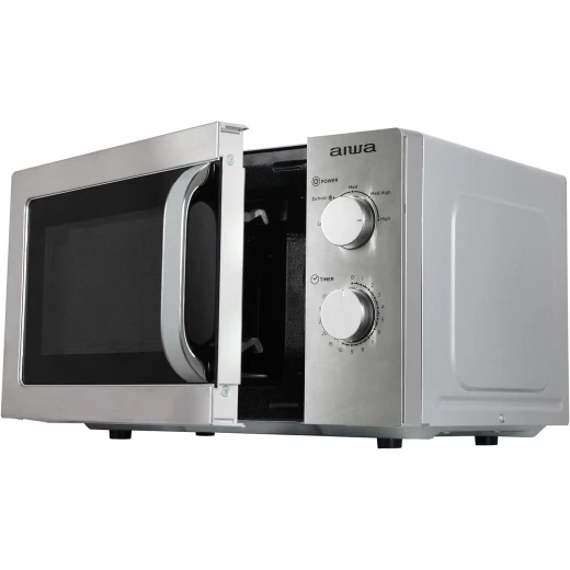 ميكروويف Aiwa MW-200SL بسعة 20 لتر وقوة 700 واط من الستانلس ستيل مع تحكم بمقبض دوار ووظيفة إذابة الجليد باللون الفضي - ايوا - Image 7