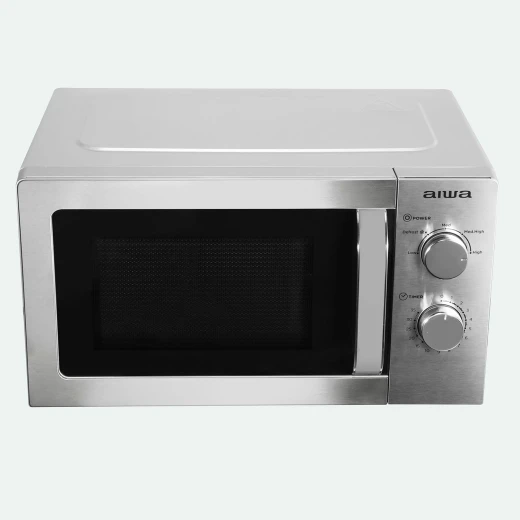 ميكروويف Aiwa MW-200SL بسعة 20 لتر وقوة 700 واط من الستانلس ستيل مع تحكم بمقبض دوار ووظيفة إذابة الجليد باللون الفضي - ايوا - Image 6