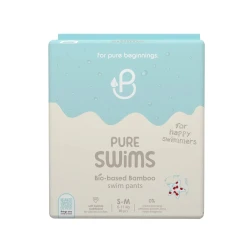 بنطال حفاض سباحة من PureBorn، مقاس S-M، مناسب للأطفال بوزن 6–11 كجم، مصنوع من ألياف البامبو، قابل للتنفس، مصنوع من مواد نباتية (Vegan)، يوفر حماية من التسرب، ناعم ومريح، عبوة تحتوي على 10 حفاضات.