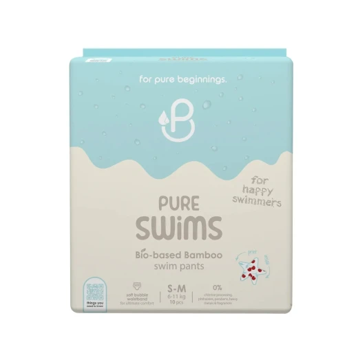 بنطال حفاض سباحة من PureBorn، مقاس S-M، مناسب للأطفال بوزن 6–11 كجم، مصنوع من ألياف البامبو، قابل للتنفس، مصنوع من مواد نباتية (Vegan)، يوفر حماية من التسرب، ناعم ومريح، عبوة تحتوي على 10 حفاضات. بنطال حفاض سباحة من PureBorn، مقاس S-M، مناسب للأطفال بوزن 6–11 كجم، مصنوع من ألياف البامبو، قابل للتنفس، مصنوع من مواد نباتية (Vegan)، يوفر حماية من التسرب، ناعم ومريح، عبوة تحتوي على 10 حفاضات.