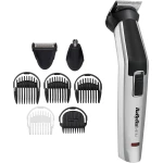 BaByliss MEN MT726E 8-in-1 Carbon Titanium Multitrimmer for Face and Body Grooming Cordless Use 60 Minute Runtime Grey - Babyliss