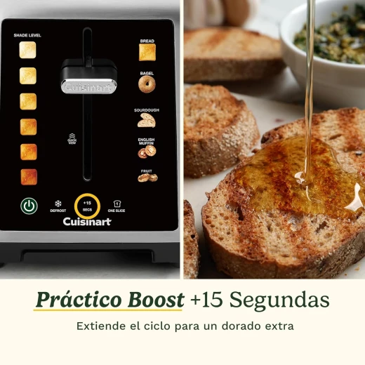 محمصة خبز كويزنارت SimpliTouch XL لشريحتين، من الفولاذ المقاوم للصدأ، مزودة بشاشة لمس ملونة وفتحات XL عريضة - Image 5