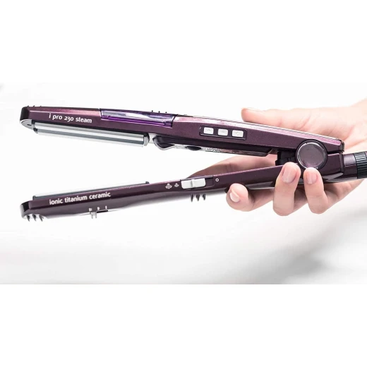 BaByliss iPro 230 Steam Hair Straightener Wet and Dry Titanium Ceramic 230C ST395E for Thick Curly Long Damaged Hair - Babyliss - Image 2