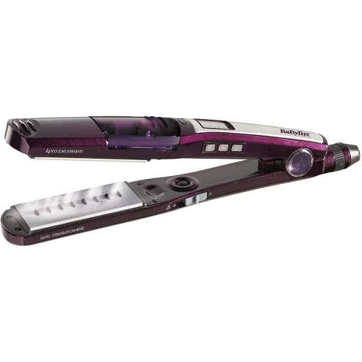 BaByliss iPro 230 Steam Hair Straightener Wet and Dry Titanium Ceramic 230C ST395E for Thick Curly Long Damaged Hair BaByliss iPro 230 Steam Hair Straightener Wet and Dry Titanium Ceramic 230C ST395E for Thick Curly Long Damaged Hair