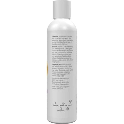 NOW Foods Vitamin C and Manuka Honey Gel Cleanser Brightening System for Healthy Looking Skin 8 Ounce Pack of 4 - Now foods - Image 3