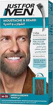 Just For Men Mustache and Beard Dye Medium Brown M-35 for Thicker Fuller Look Just For Men Mustache and Beard Dye Medium Brown M-35 for Thicker Fuller Look